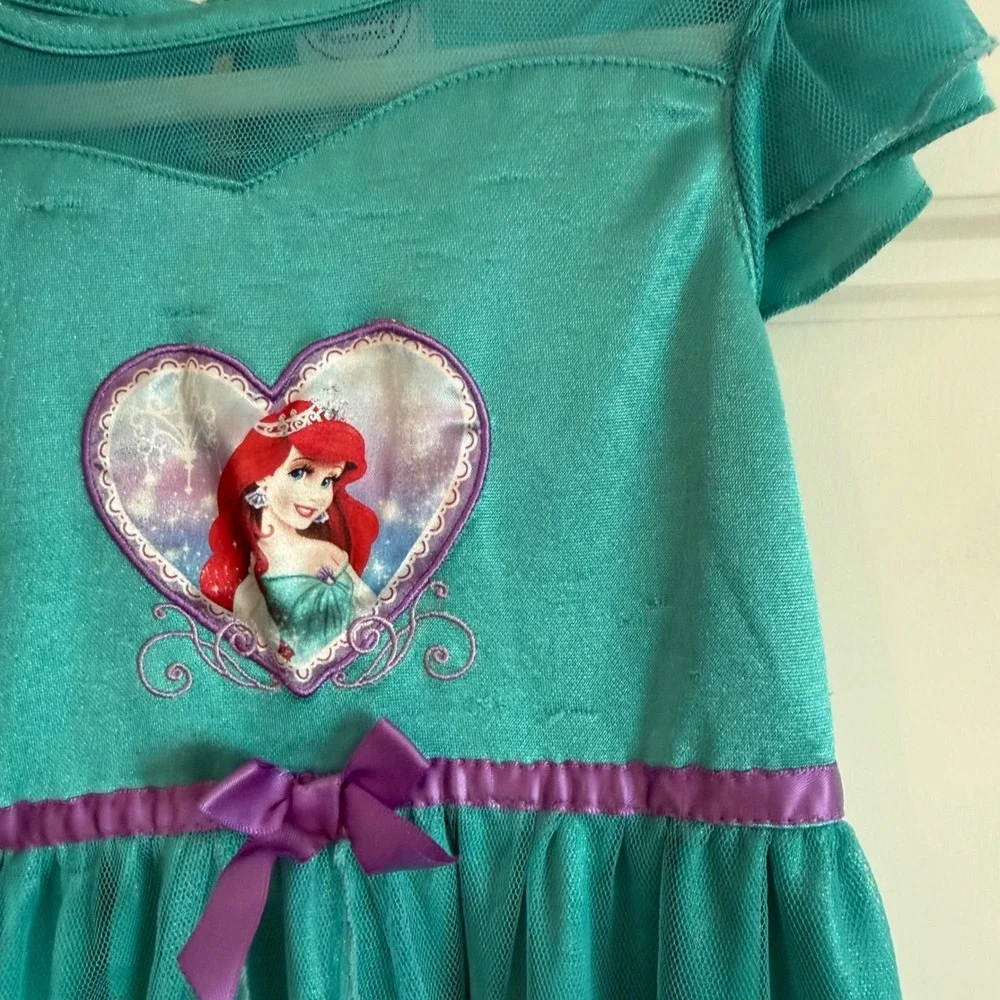 Vintage Y2K Disney Princess The Little Mermaid Ariel Nightgown 5T PJ dress tutu - Picture 2 of 6